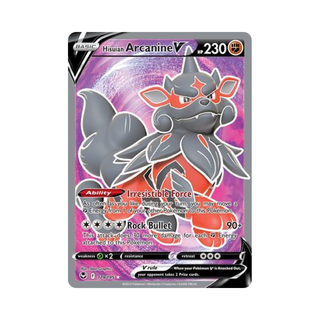 포켓몬 TCG 히스이 윈디 V RU 실버 템페스트 (영문판)(Pokemon TCG Hisuian Arcanine V RU Silver Tempest (English Ver.)) - 1