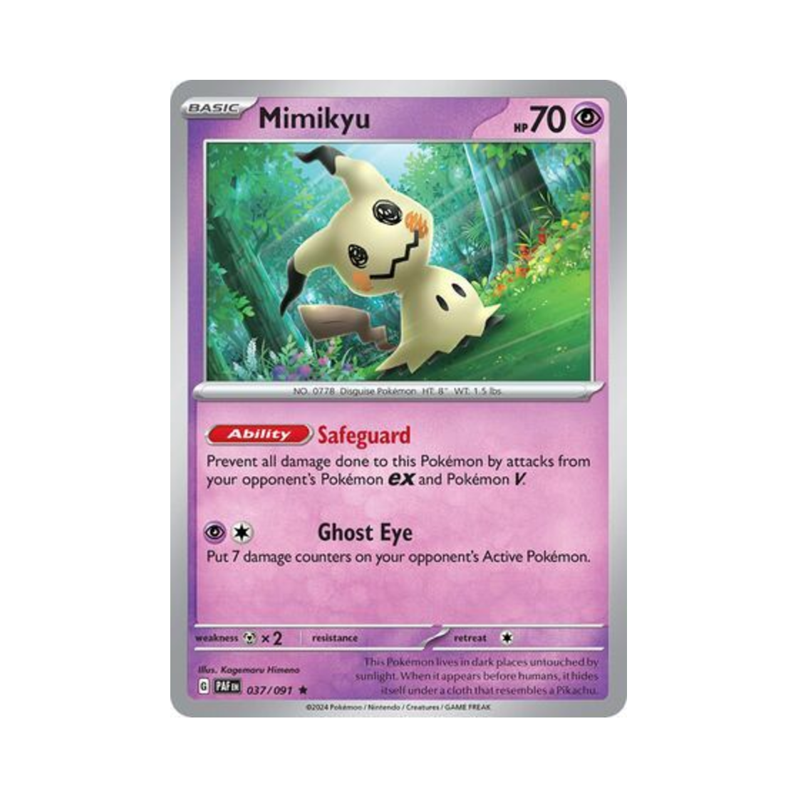 PAF037/091 Pokemon TCG Mimikyu R Paldean Fates (English Ver.)