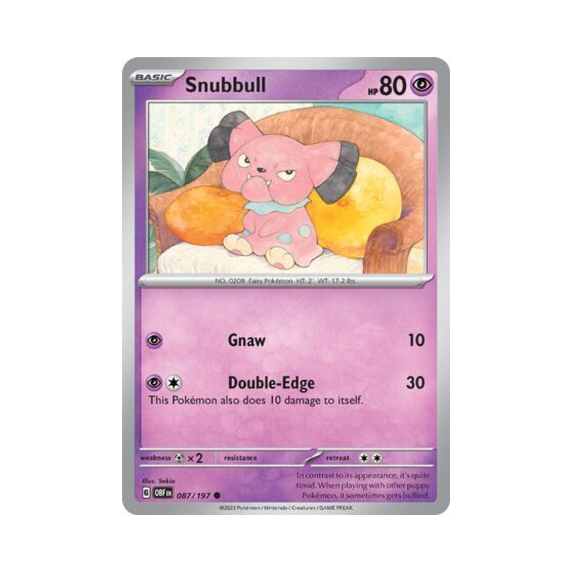 포켓몬 TCG 블루 C 옵시디언 플레임즈 (영문판)(Pokemon TCG Snubbull C Obsidian Flames (English Ver.)) - 1