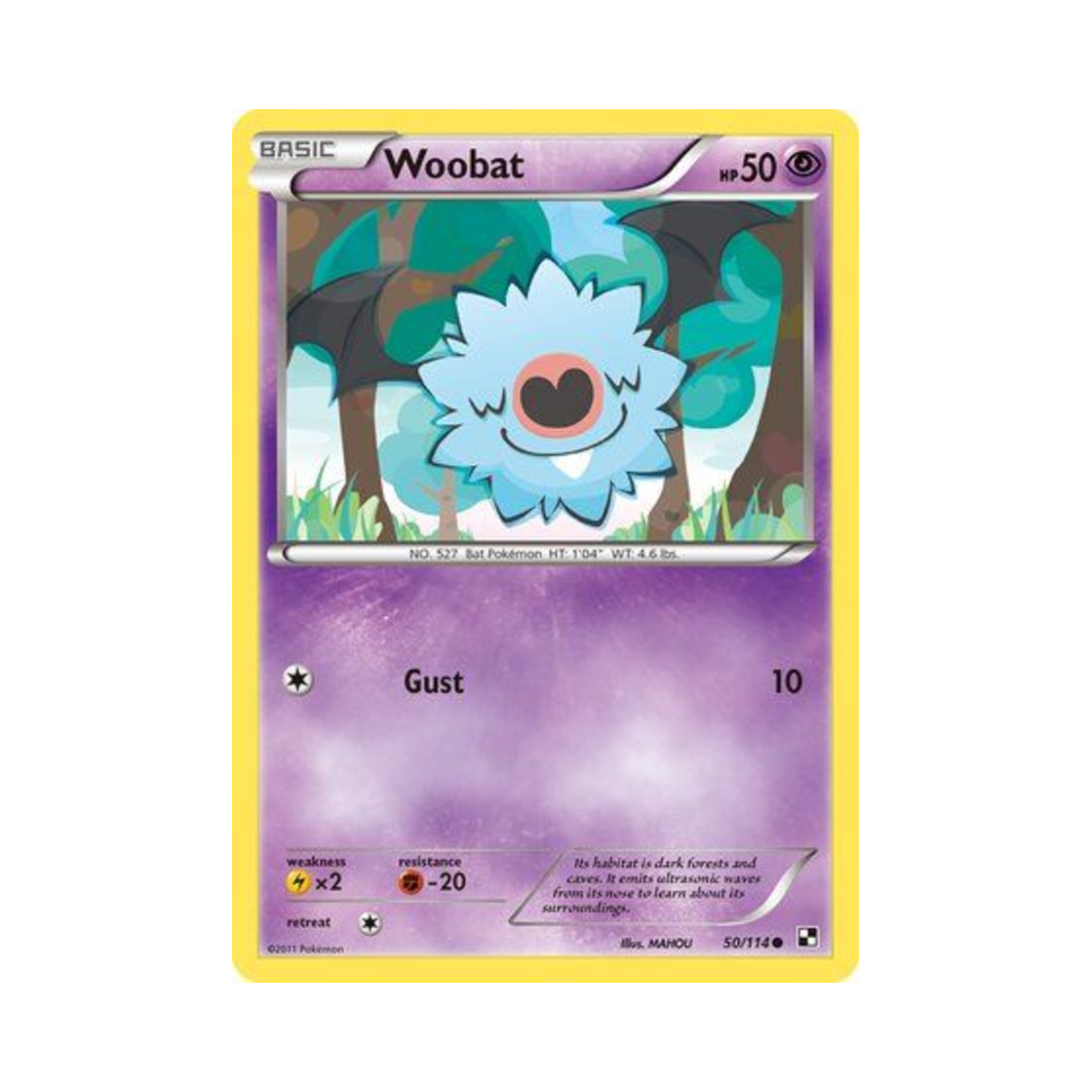 포켓몬 TCG 또르박쥐 C 블랙 & 화이트 (영문판)(Pokemon TCG Woobat C Black & White (English Ver.)) - 1