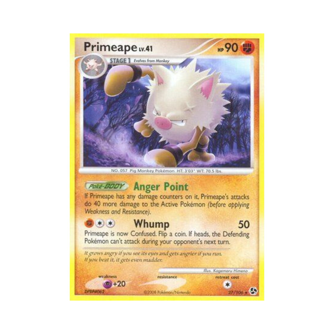 포켓몬 TCG 성원숭 R 그레이트 인카운터스 (영문판)(Pokemon TCG Primeape R Great Encounters (English Ver.)) - 1