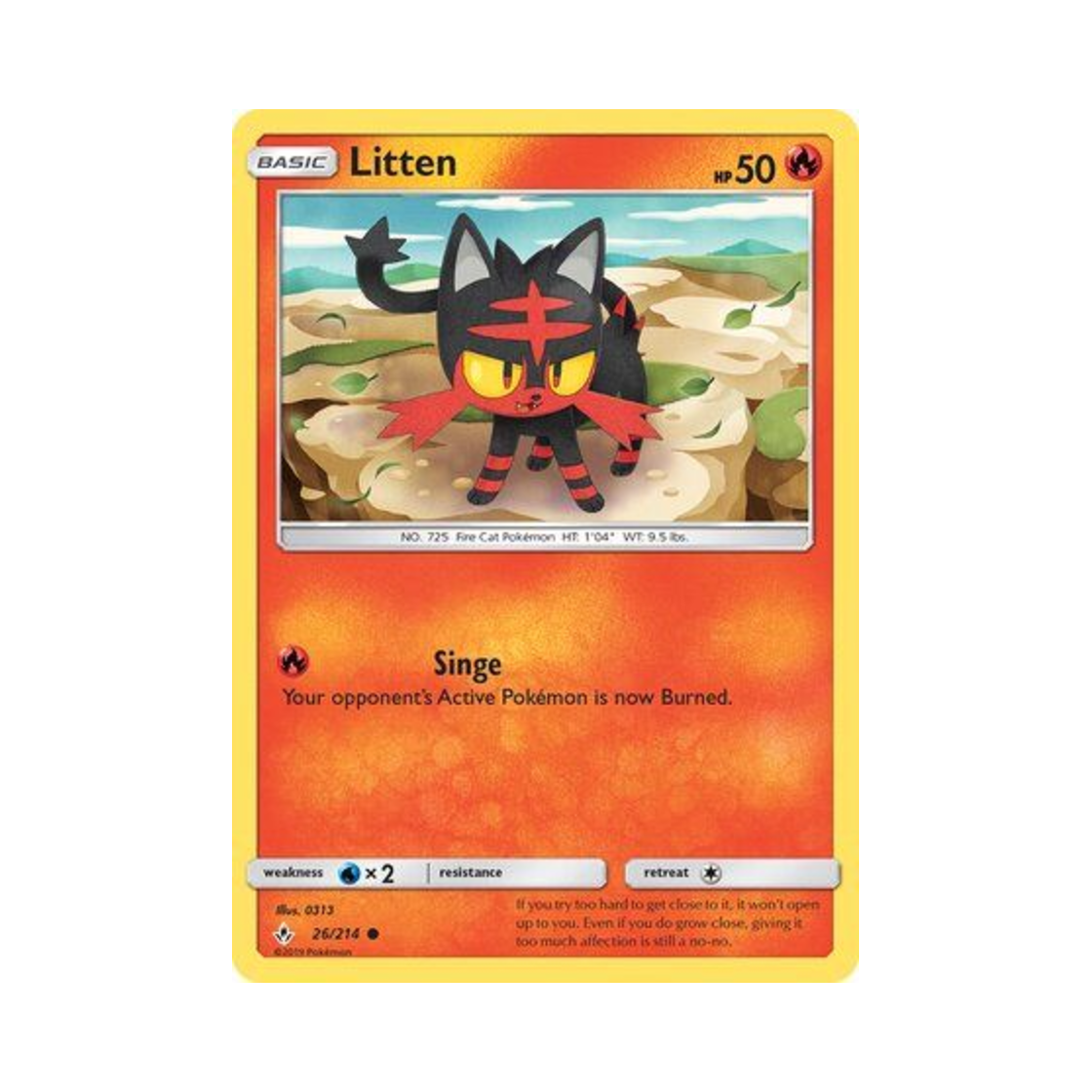 포켓몬 TCG 냐오불 C 언브로큰 본즈 (영문판)(Pokemon TCG Litten C Unbroken Bonds (English Ver.)) - 1