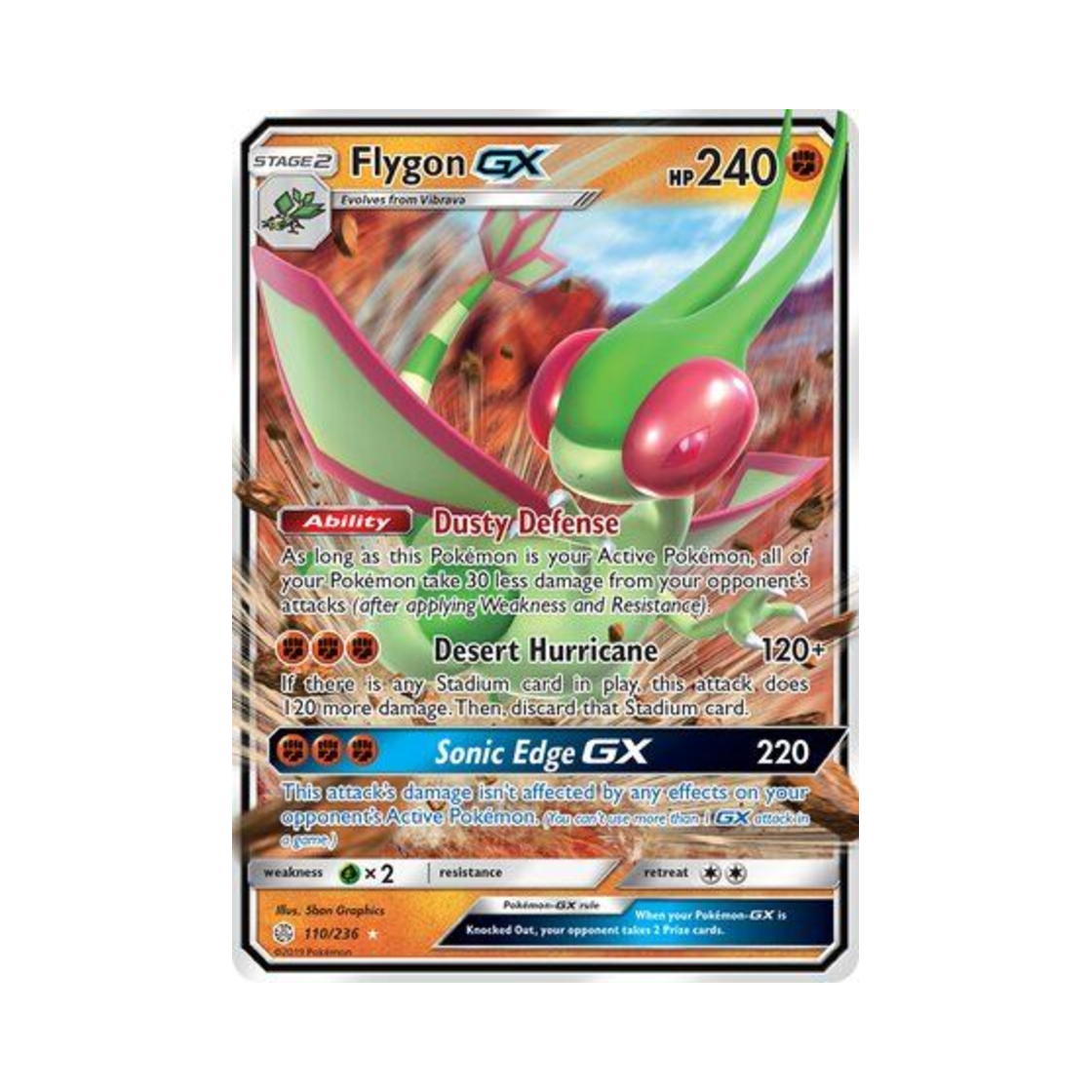 포켓몬 TCG 플라이곤 GX RHG 코스믹 이클립스 (영문판)(Pokemon TCG Flygon GX RHG Cosmic Eclipse (English Ver.))
