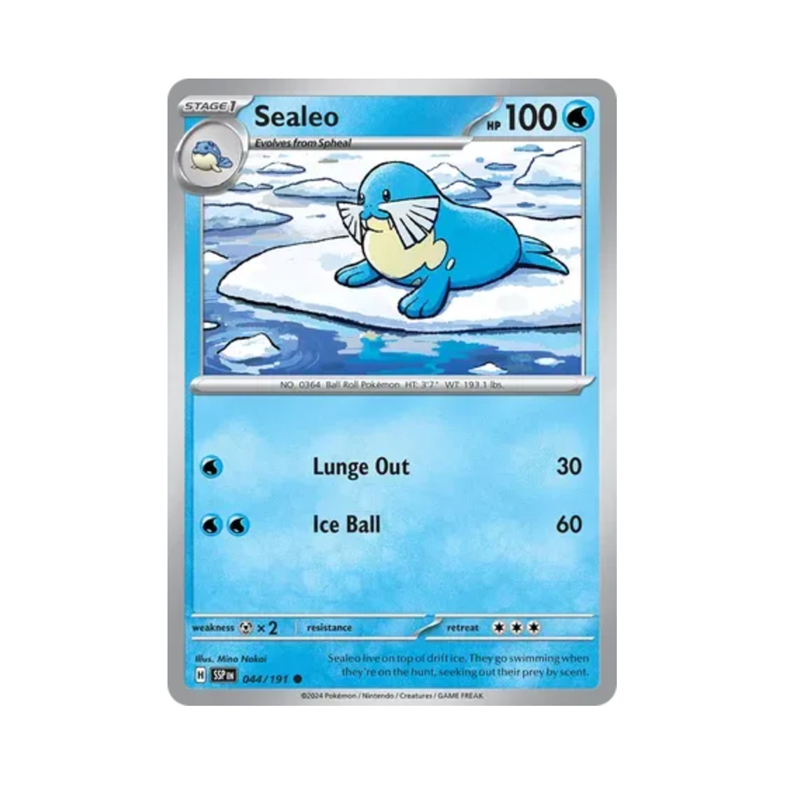 포켓몬 TCG 씨레오 C 서징 스파크 (영문판)(Pokemon TCG Sealeo C Surging Sparks (English Ver.)) - 1