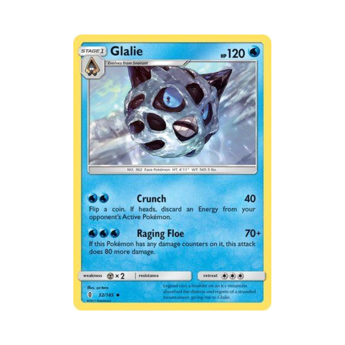 포켓몬 TCG 얼음귀신 U 가디언스 라이징 (영문판)(Pokemon TCG Glalie U Guardians Rising (English Ver.)) - 1