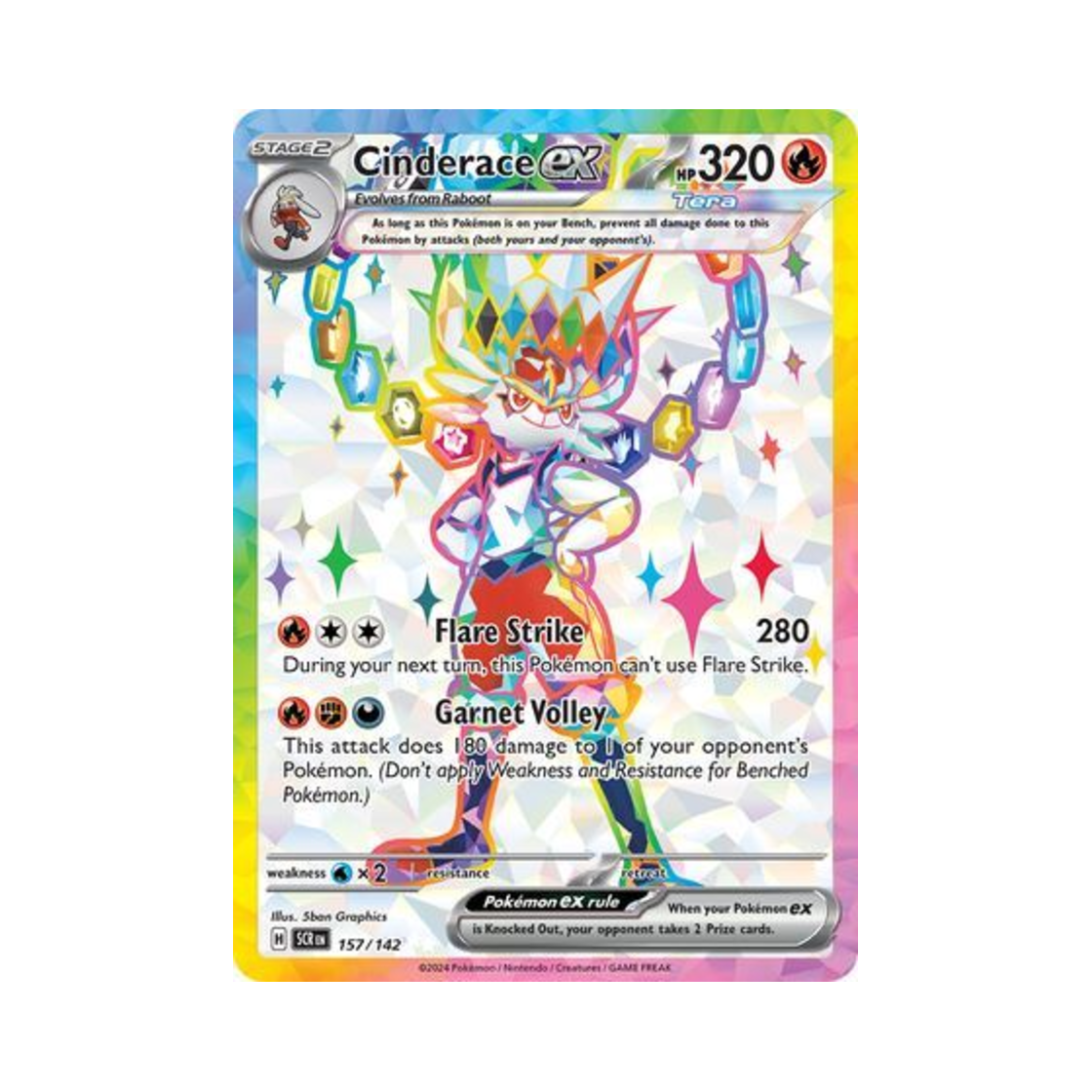 포켓몬 TCG 에이스번 ex UR 스텔라 크라운 (영문판)(Pokemon TCG Cinderace ex UR Stellar Crown (English Ver.))