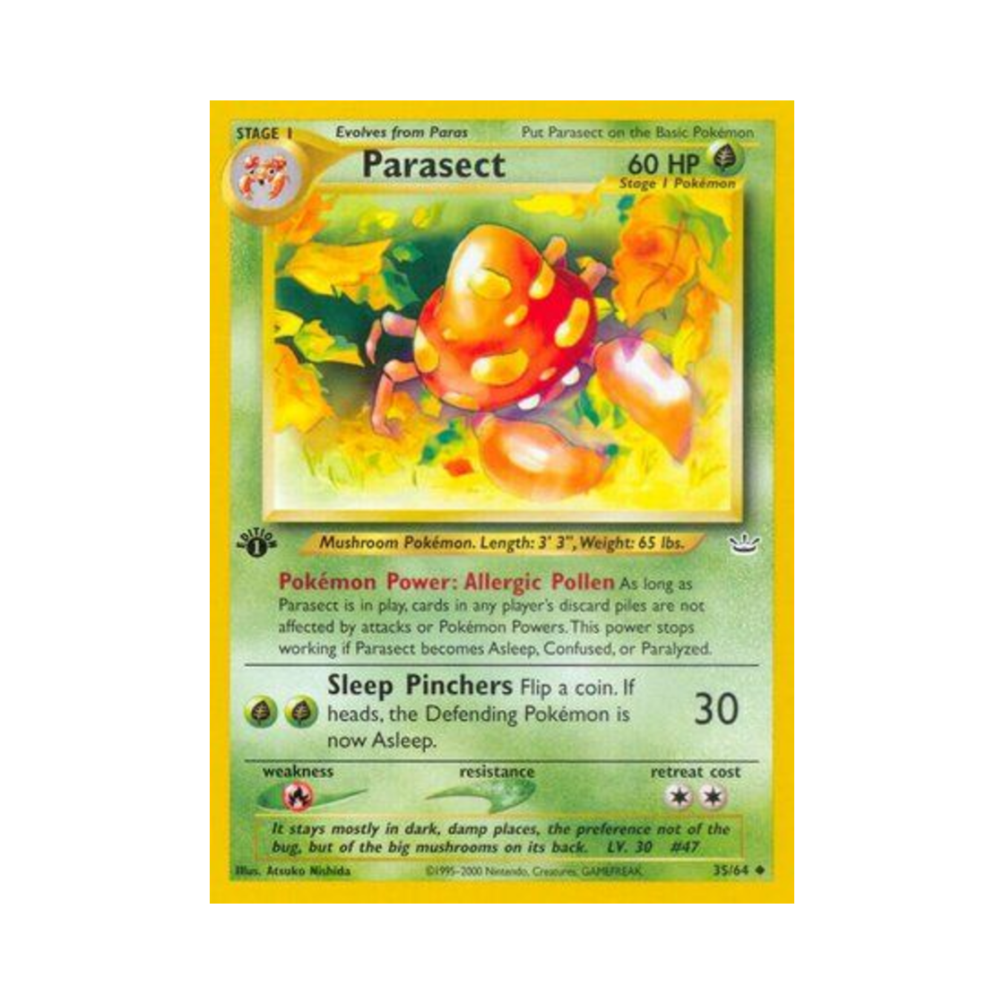 포켓몬 TCG 파라섹트 U 네오 레버레이션 (영문판)(Pokemon TCG Parasect U Neo Revelation (English Ver.))