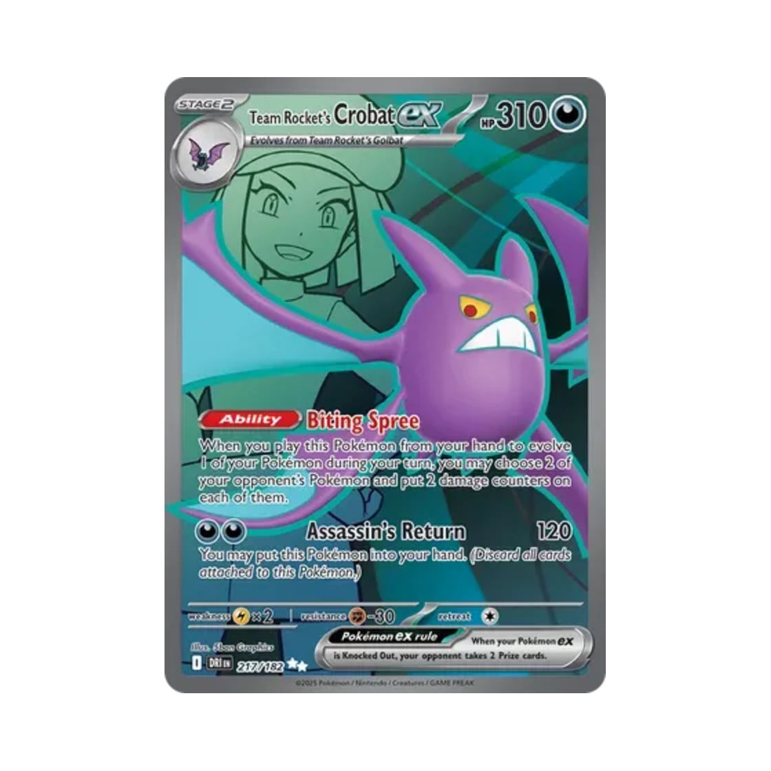 포켓몬 TCG 로켓단의 크로뱃 ex UR 데스티니드 라이벌스 (영문판)(Pokemon TCG Team Rocket's Crobat ex UR Destined Rivals (English Ver.)) - 1