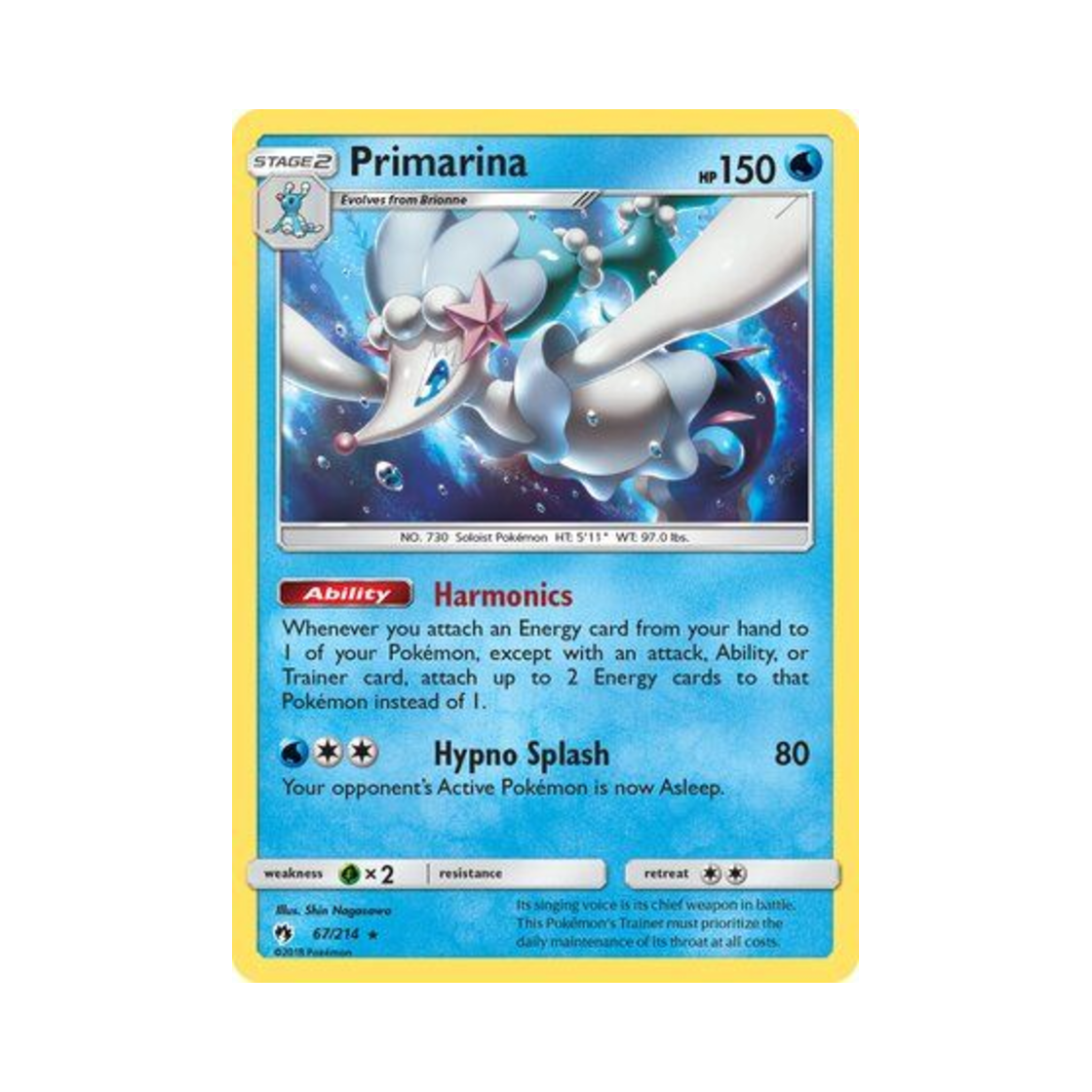 포켓몬 TCG 누리레느 R 로스트 썬더 (영문판)(Pokemon TCG Primarina R Lost Thunder (English Ver.)) - 1