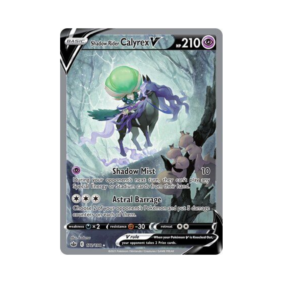 포켓몬 TCG 흑마 버드렉스 V RU 칠링 레인 (영문판)(Pokemon TCG Shadow Rider Calyrex V RU Chilling Reign (English Ver.)) - 1