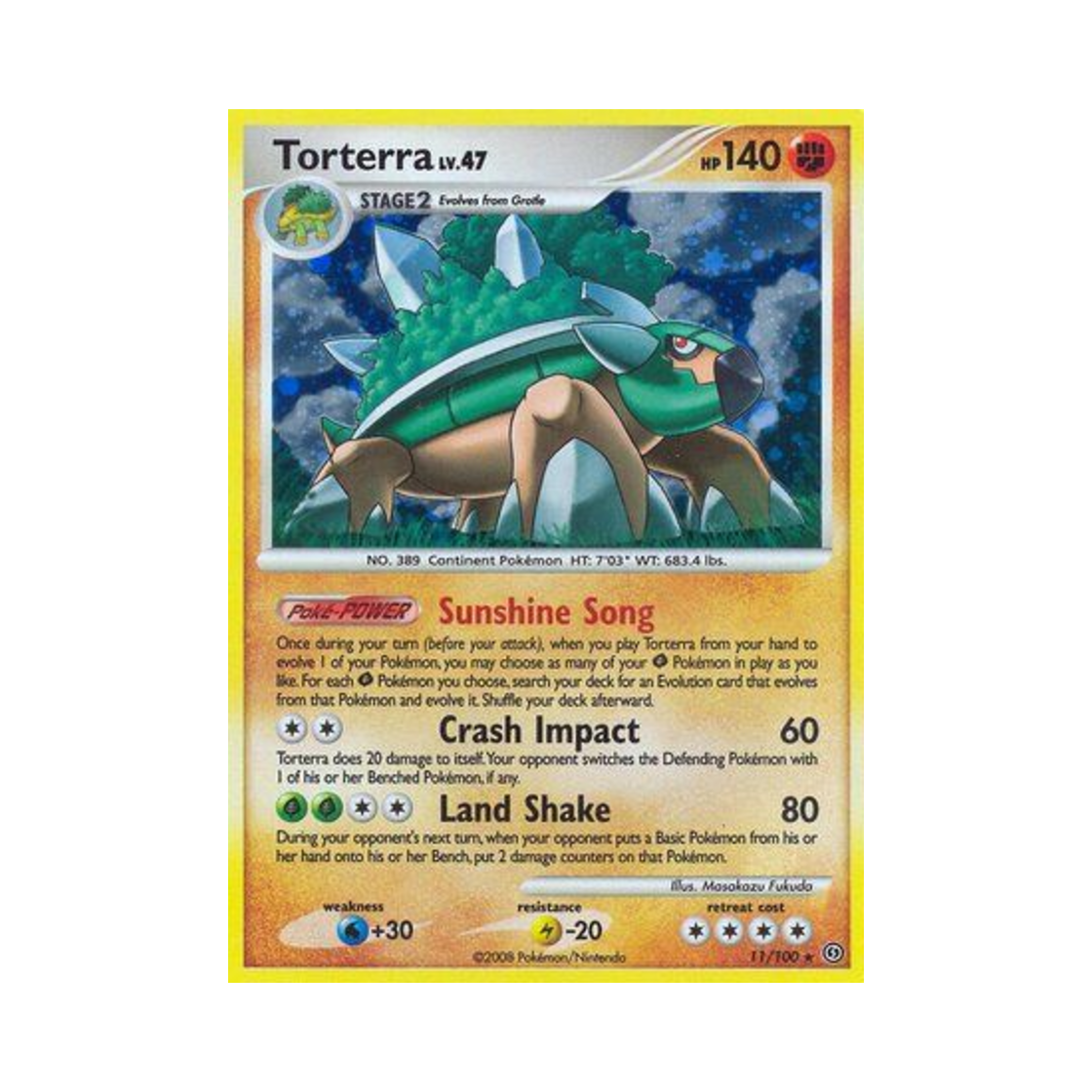 포켓몬 TCG 토대부기 RH 스톰프론트 (영문판)(Pokemon TCG Torterra RH Stormfront (English Ver.)) - 1