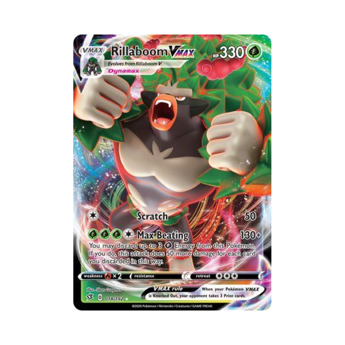 포켓몬 TCG 고릴타 VMAX HRV 레벌 크래시 (영문판)(Pokemon TCG Rillaboom VMAX HRV Rebel Clash (English Ver.))