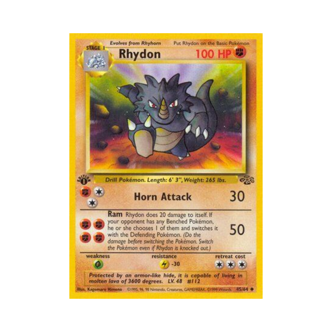 포켓몬 TCG 코뿌리 U 정글 (영문판)(Pokemon TCG Rhydon U Jungle (English Ver.)) - 1