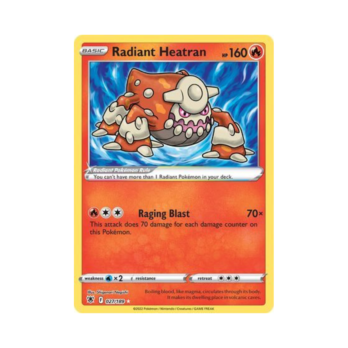 포켓몬 TCG 찬란한 히드런 RR 아스트랄 레디안스 (영문판)(Pokemon TCG Radiant Heatran RR Astral Radiance (English Ver.)) - 1