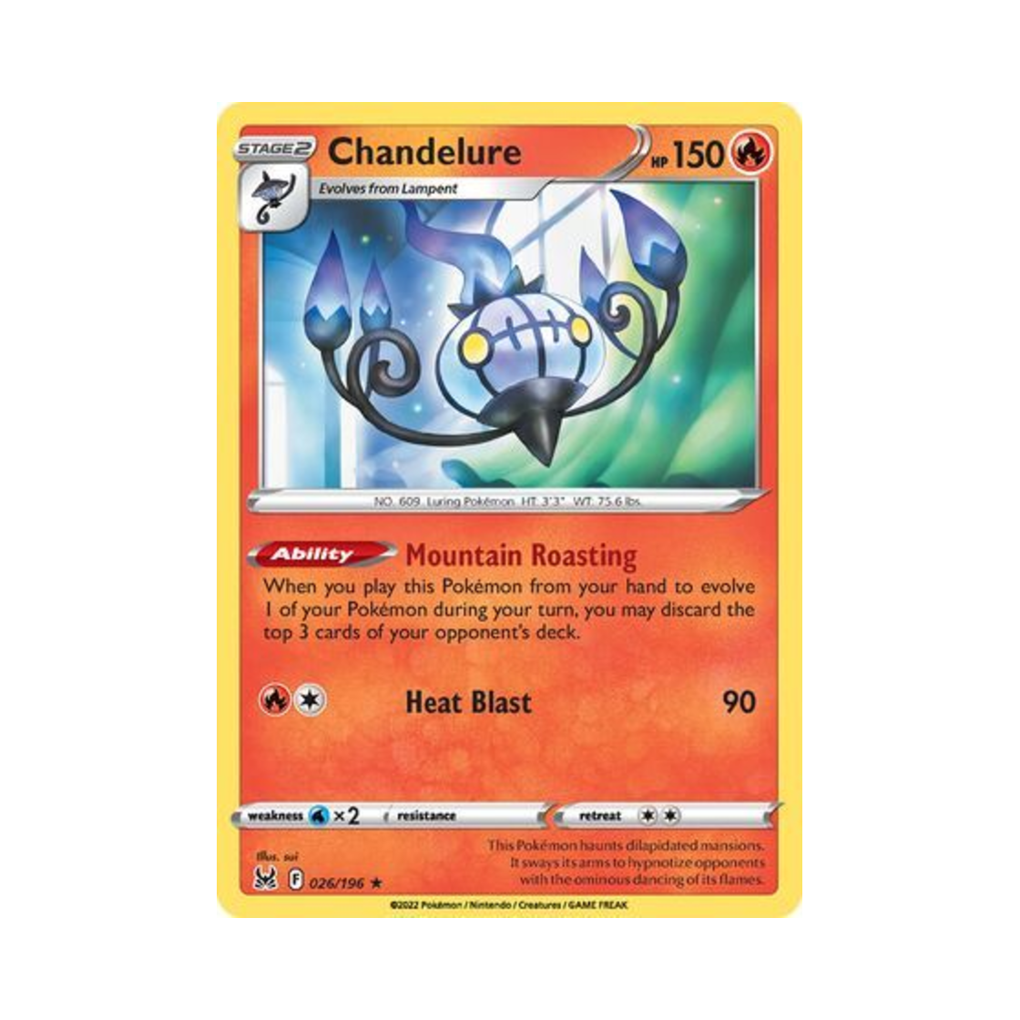 포켓몬 TCG 샹델라 RH 로스트 오리진 (영문판)(Pokemon TCG Chandelure RH Lost Origin (English Ver.)) - 1