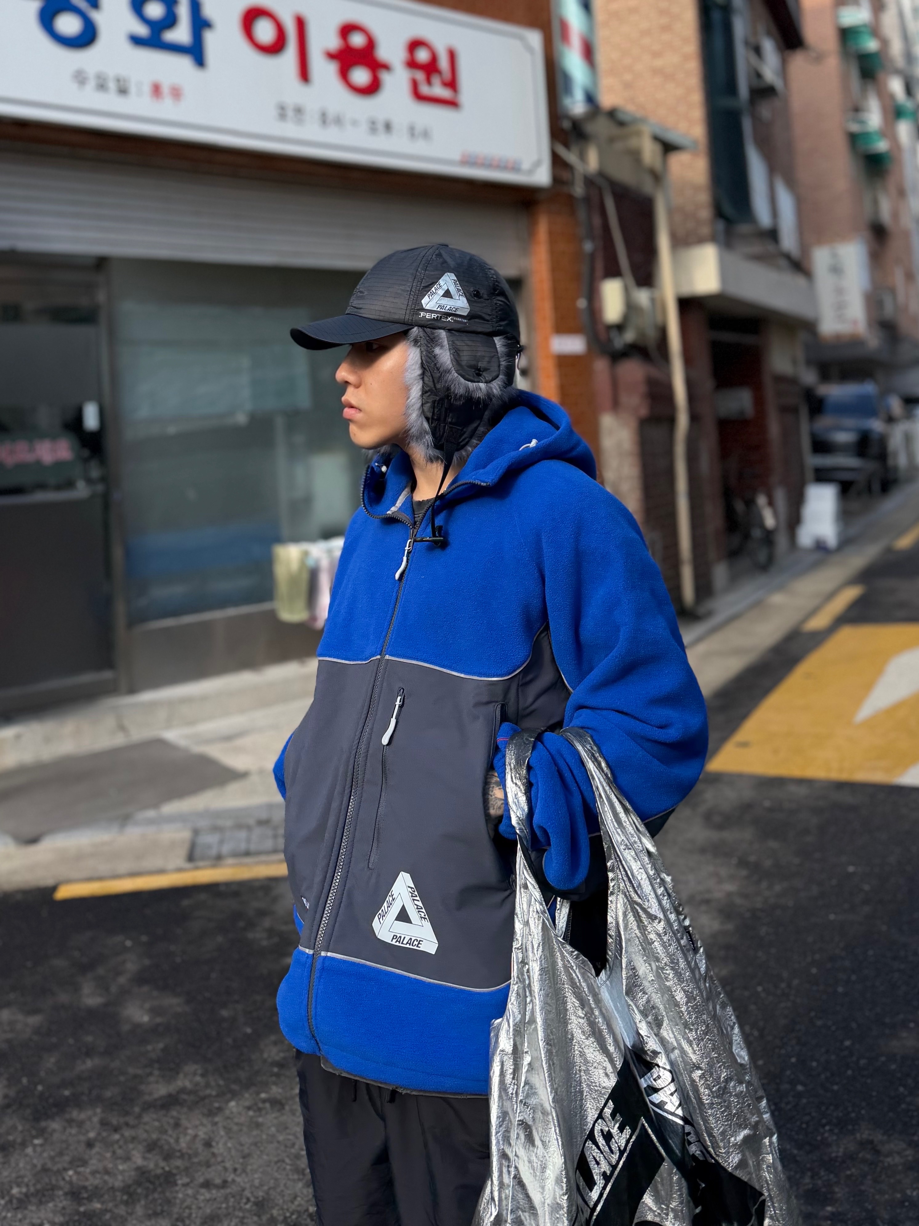 Palace Pertex Dogear 6-Panel Black - 25FW, Palace Polartec 3M Hooded Jacket Ultra - 23FW 착용 스타일