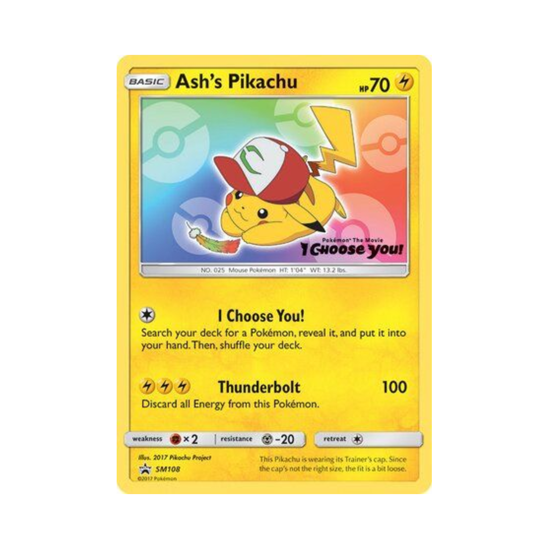 SMPSM108 Pokemon TCG Ash's Pikachu P Sun & Moon Promos (English Ver.)