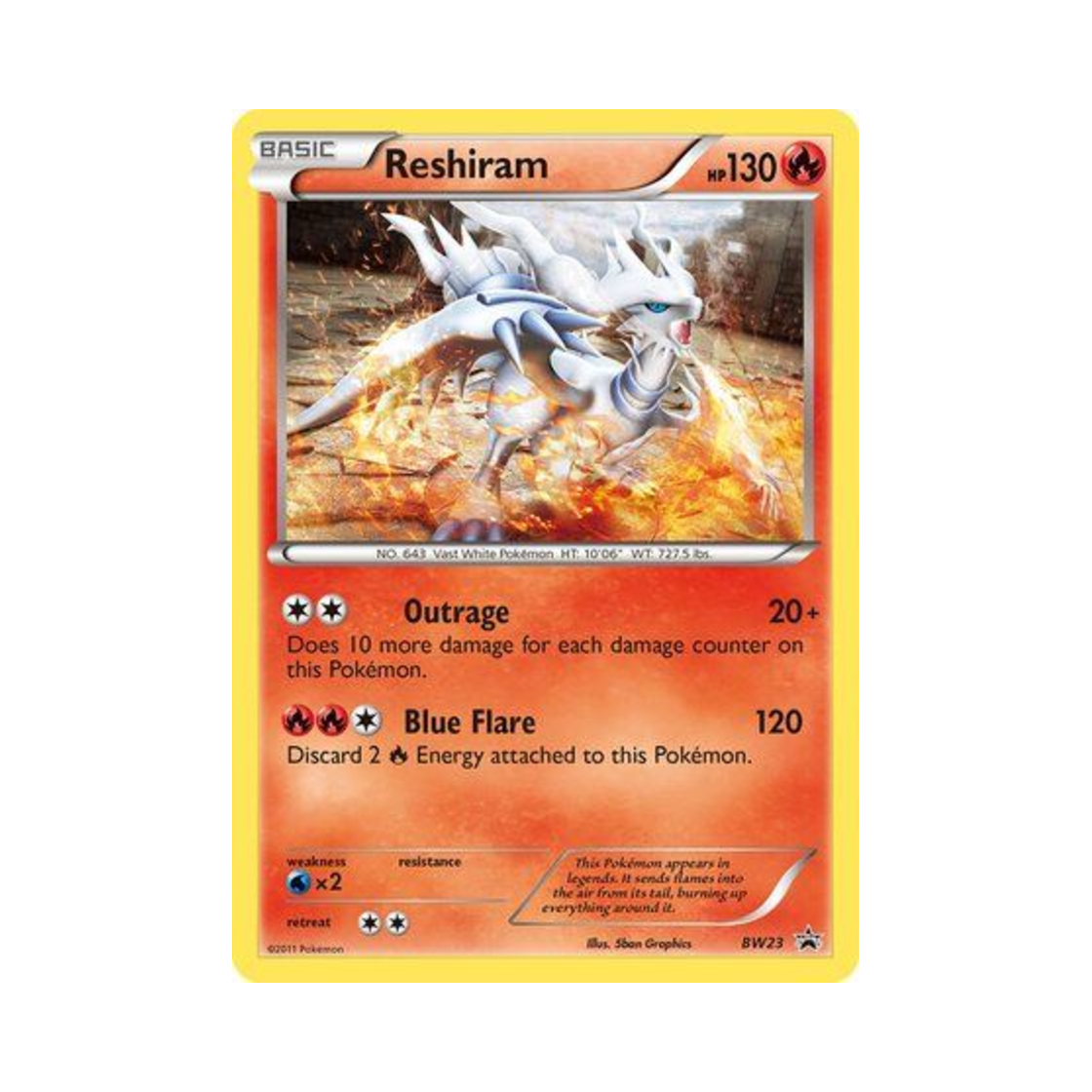포켓몬 TCG 레시라무 P 블랙 & 화이트 프로모카드 (영문판)(Pokemon TCG Reshiram P Black & White Promos (English Ver.)) - 1