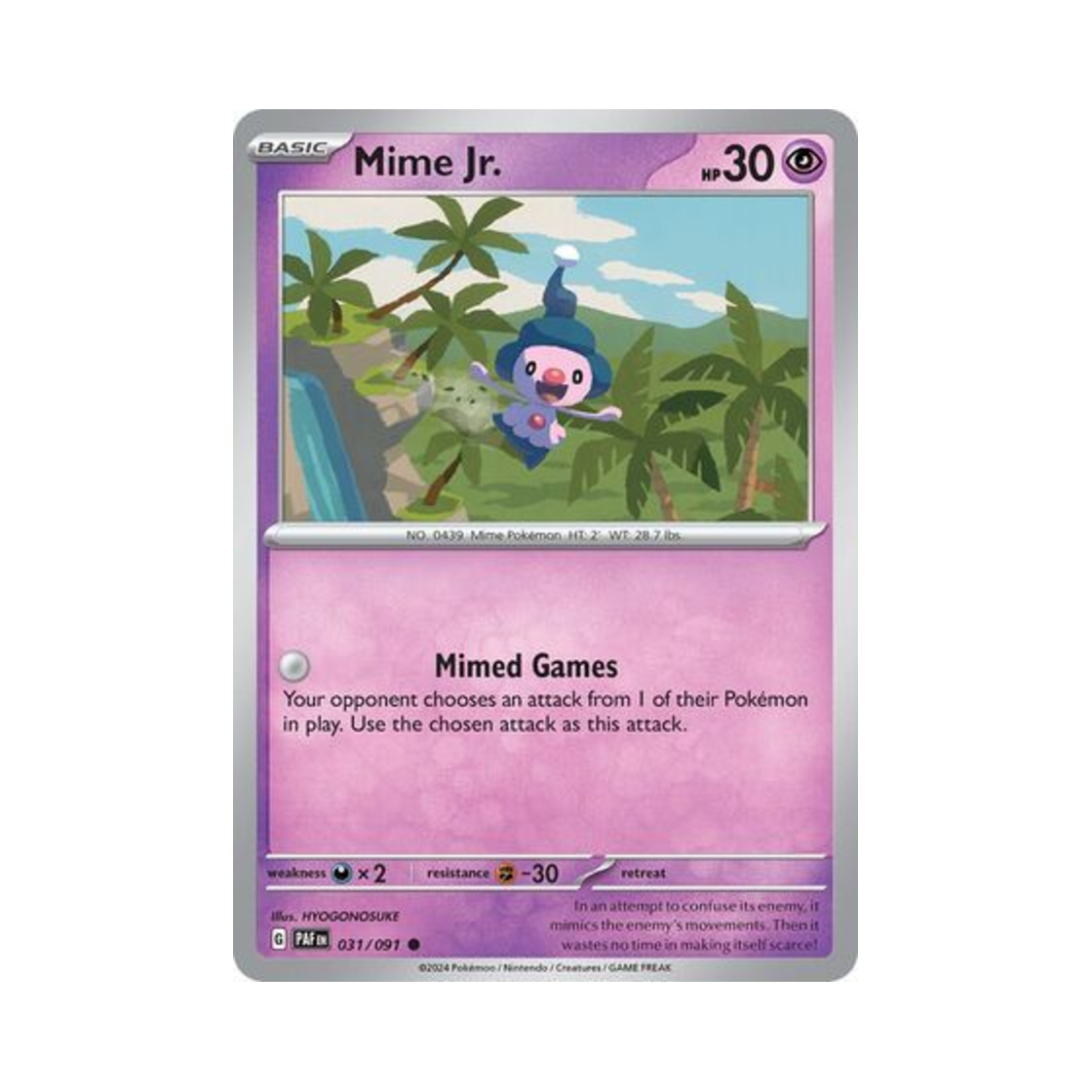 포켓몬 TCG 흉내내 C 팔데아 페이트 (영문판)(Pokemon TCG Mime Jr. C Paldean Fates (English Ver.))