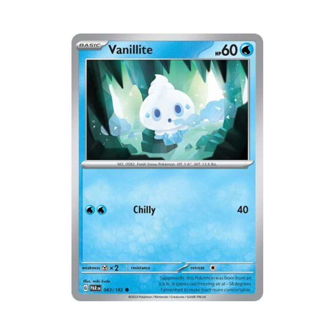 포켓몬 TCG 바닐프티 C 파라독스 리프트 (영문판)(Pokemon TCG Vanillite C Paradox Rift (English Ver.))