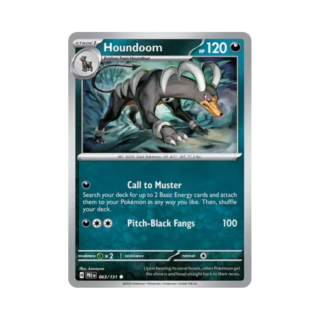 PRE063/131 Pokemon TCG Houndoom C Prismatic Evolutions (English Ver.)