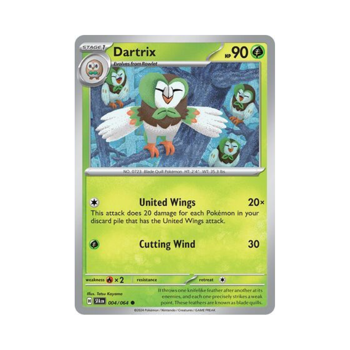 포켓몬 TCG 빼미스로우 C 슈라우디드 페이블 (영문판)(Pokemon TCG Dartrix C Shrouded Fable (English Ver.)) - 1