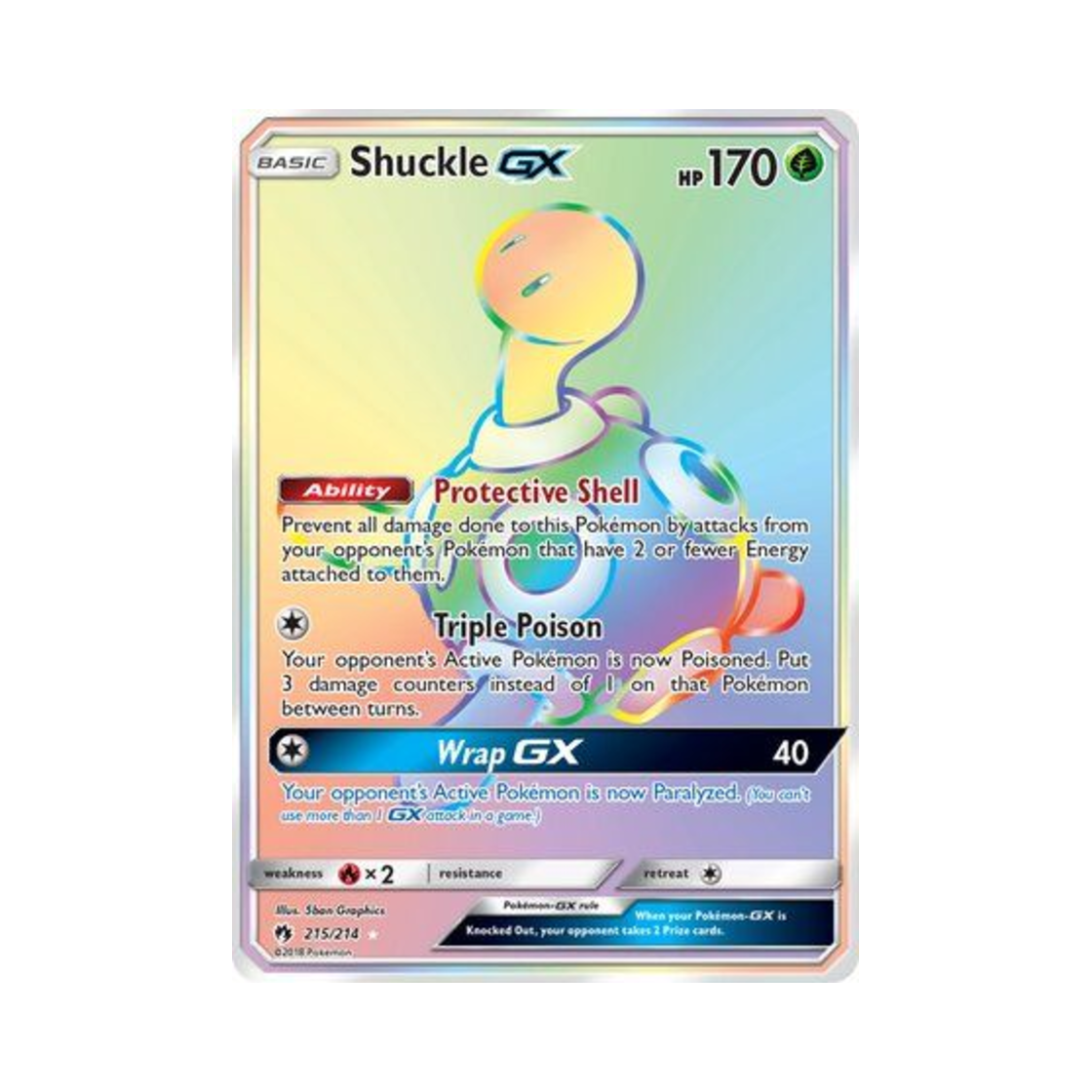포켓몬 TCG 단단지 GX RR 로스트 썬더 (영문판)(Pokemon TCG Shuckle GX RR Lost Thunder (English Ver.)) - 1