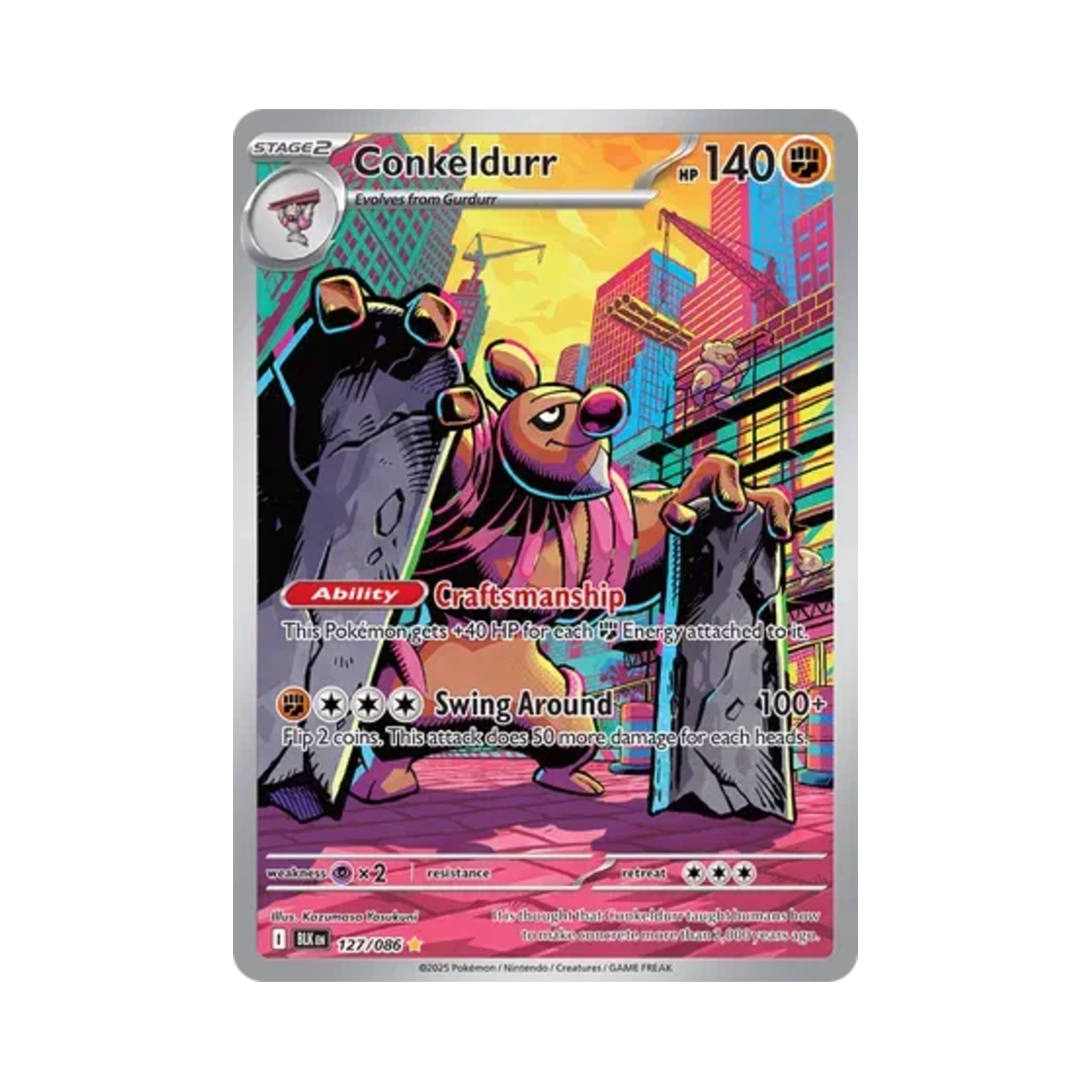 포켓몬 TCG 노보청 IR 블랙볼트 (영문판)(Pokemon TCG Conkeldurr IR Black Bolt (English Ver.)) - 1