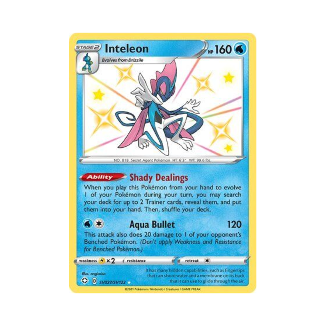 포켓몬 TCG 인텔리레온 RS 샤이닝 페이츠 (영문판)(Pokemon TCG Inteleon RS Shining Fates (English Ver.))