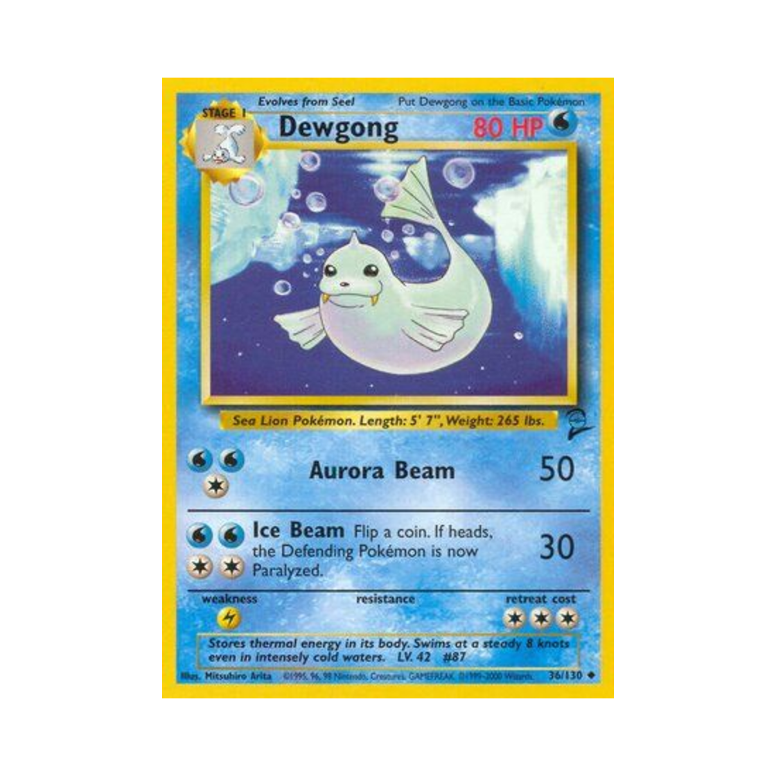 포켓몬 TCG 쥬레곤 U 베이스 세트 2 (영문판)(Pokemon TCG Dewgong U Base Set 2 (English Ver.)) - 1