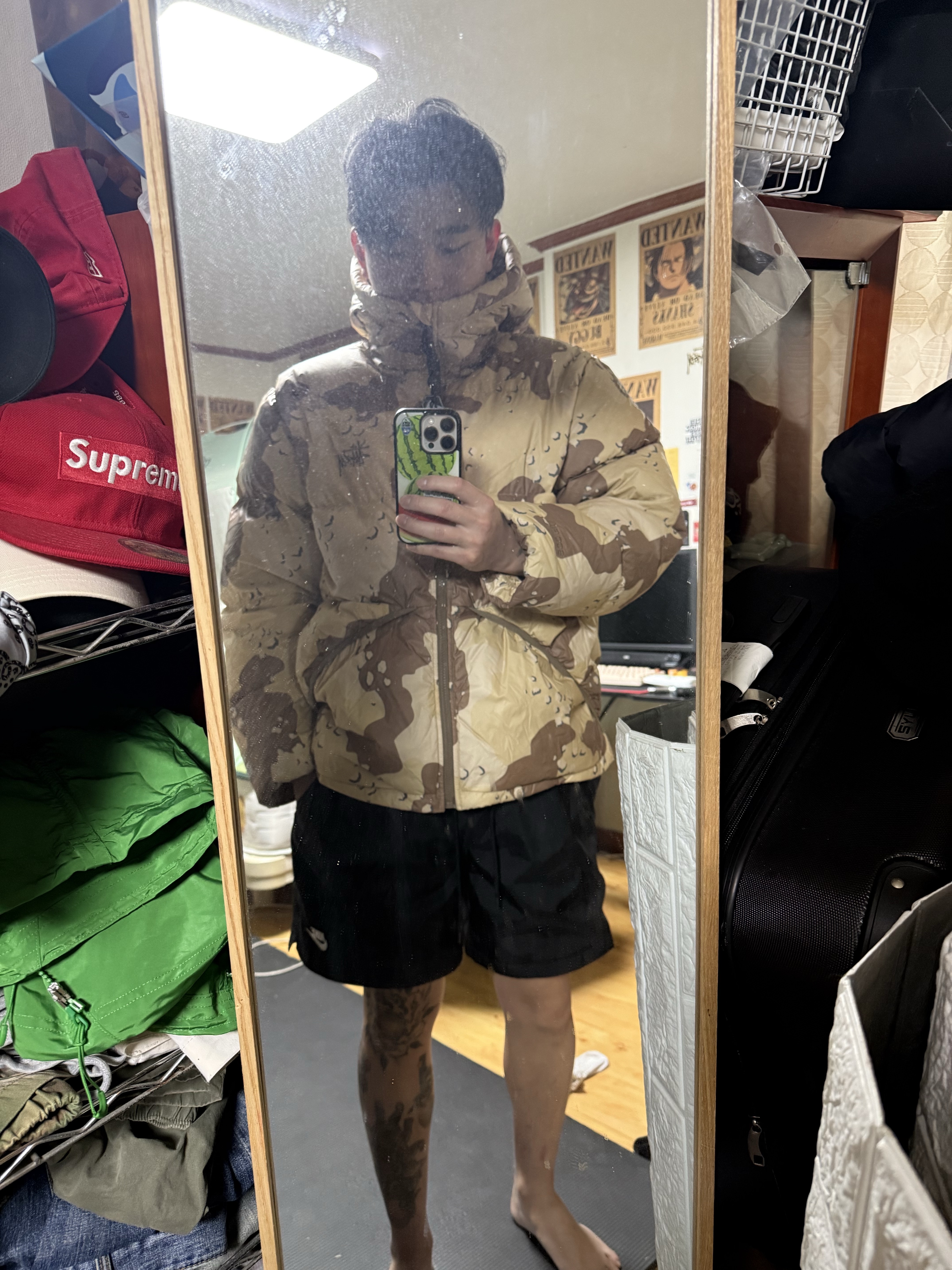 Stussy Camo Ripstop Down Parka Khaki 착용 스타일