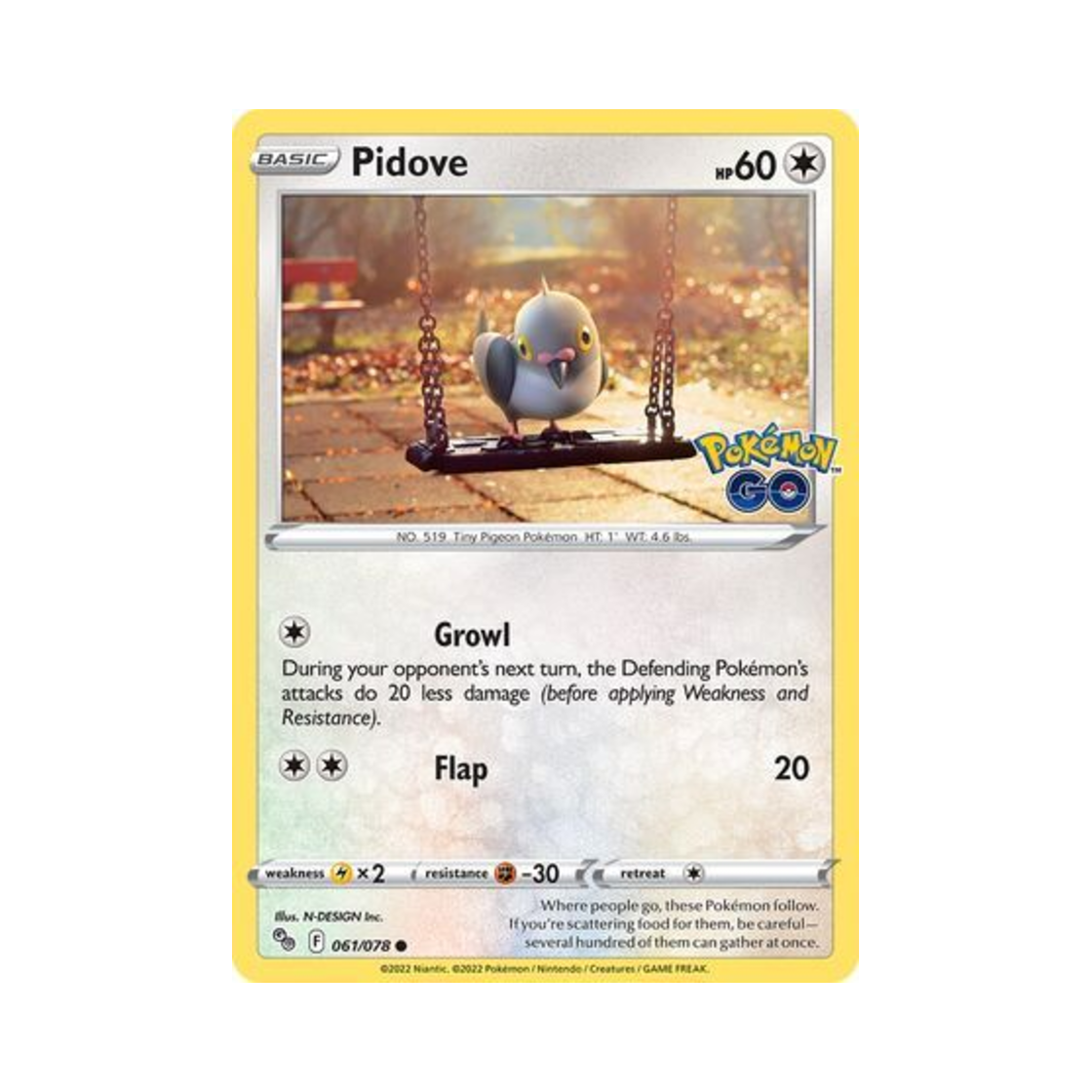 포켓몬 TCG 콩둘기 C 포켓몬 고 (영문판)(Pokemon TCG Pidove C Pokemon GO (English Ver.)) - 1