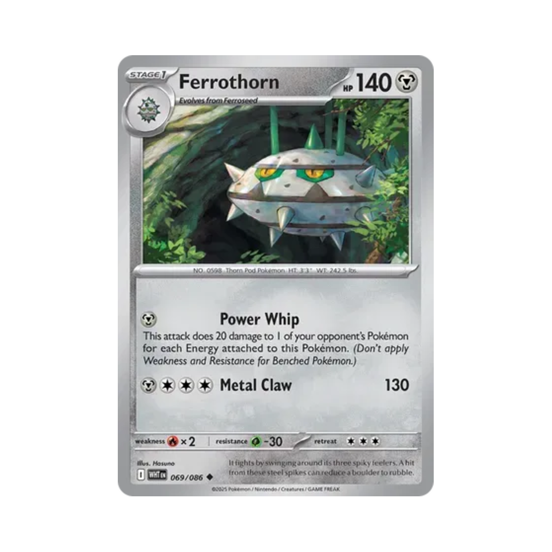포켓몬 TCG 너트령 U 화이트플레어 (영문판)(Pokemon TCG Ferrothorn U White Flare (English Ver.)) - 1