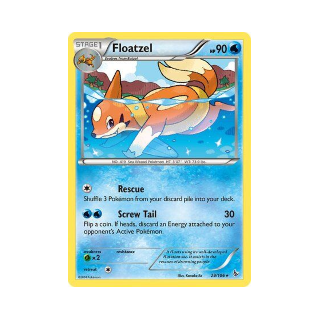 포켓몬 TCG 플로젤 R 플래시파이어 (영문판)(Pokemon TCG Floatzel R Flashfire (English Ver.)) - 1