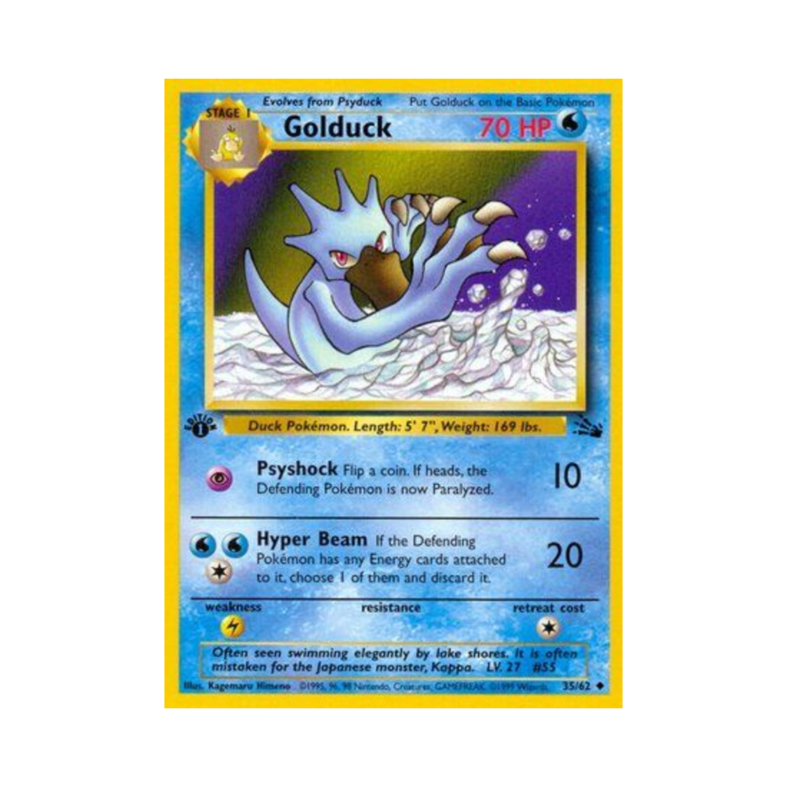 포켓몬 TCG 골덕 U 포실 (영문판)(Pokemon TCG Golduck U Fossil (English Ver.)) - 1