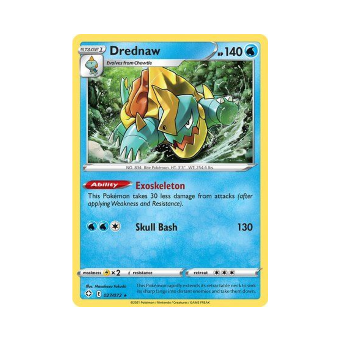 포켓몬 TCG 갈가부기 R 샤이닝 페이츠 (영문판)(Pokemon TCG Drednaw R Shining Fates (English Ver.)) - 1