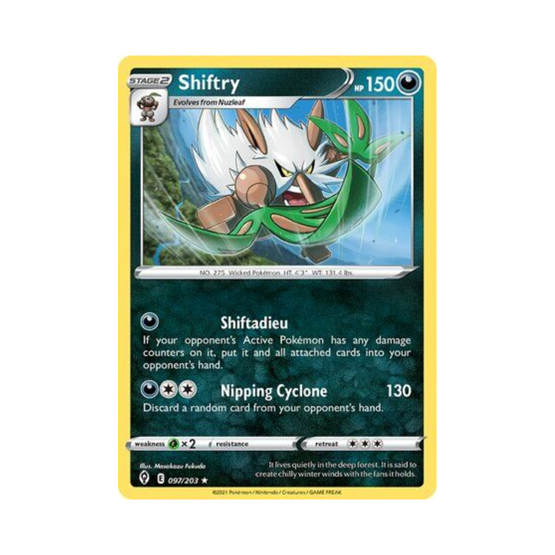 포켓몬 TCG 다탱구 R 이볼빙 스카이즈 (영문판)(Pokemon TCG Shiftry R Evolving Skies (English Ver.))