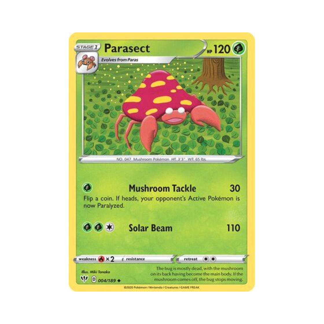 포켓몬 TCG 파라섹트 U 다크니스 어블레이즈 (영문판)(Pokemon TCG Parasect U Darkness Ablaze (English Ver.))
