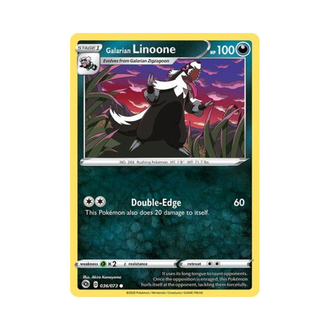 포켓몬 TCG 가라르 직구리 C 챔피언스 패스 (영문판)(Pokemon TCG Galarian Linoone C Champion's Path (English Ver.)) - 1