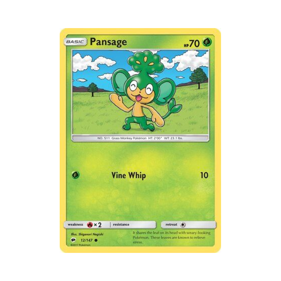 포켓몬 TCG 야나프 C 버닝 쉐도우 (영문판)(Pokemon TCG Pansage C Burning Shadows (English Ver.)) - 1