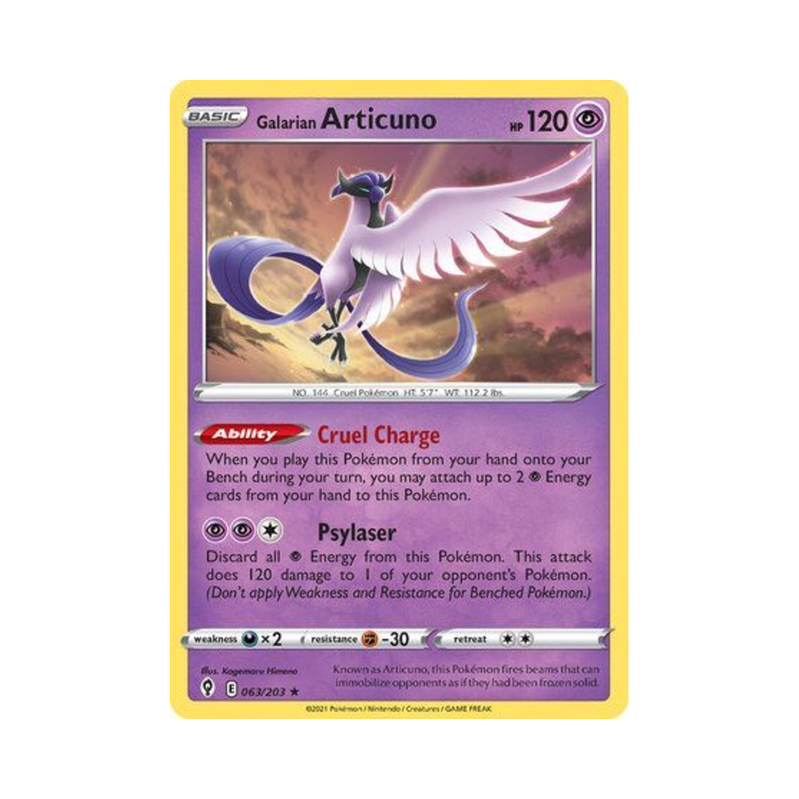 포켓몬 TCG 가라르 프리져 RH 이볼빙 스카이즈 (영문판)(Pokemon TCG Galarian Articuno RH Evolving Skies (English Ver.)) - 1