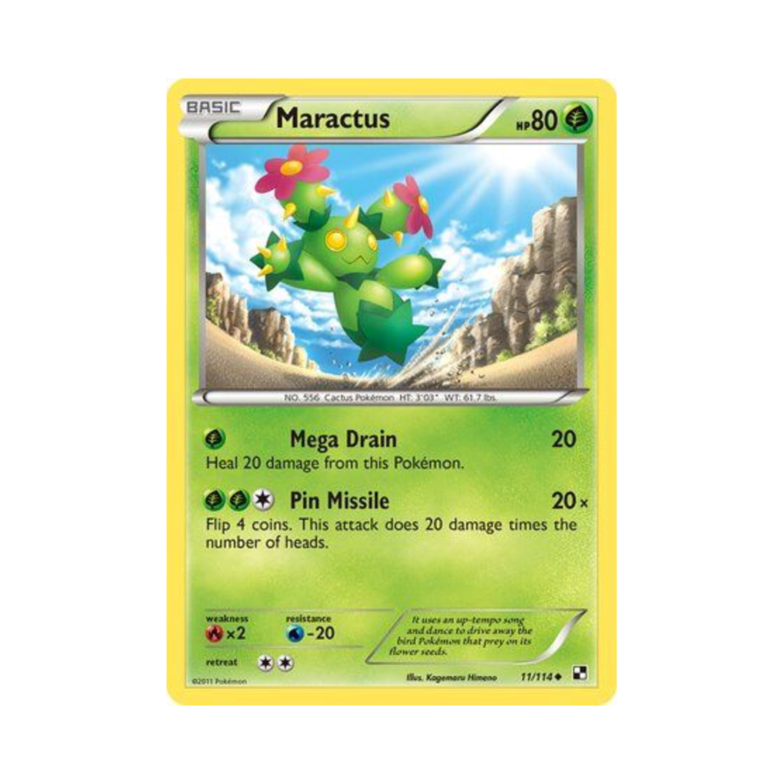 포켓몬 TCG 마라카치 U 블랙 & 화이트 (영문판)(Pokemon TCG Maractus U Black & White (English Ver.))