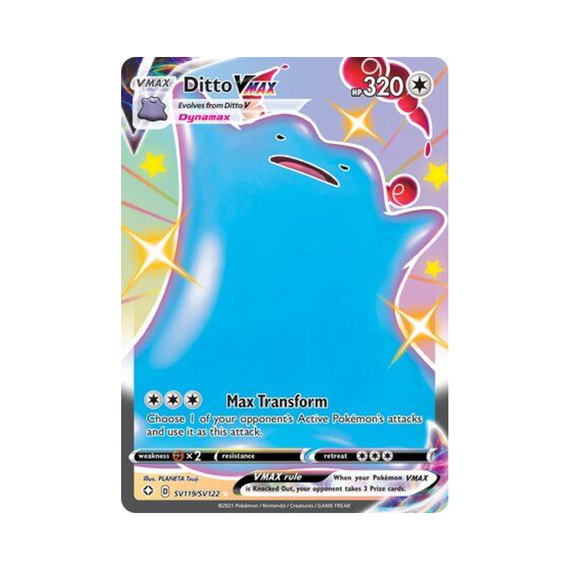 포켓몬 TCG 메타몽 VMAX SRV 샤이닝 페이츠 (영문판)(Pokemon TCG Ditto VMAX SRV Shining Fates (English Ver.))