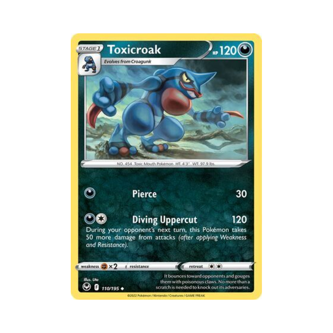 포켓몬 TCG 독개굴 U 실버 템페스트 (영문판)(Pokemon TCG Toxicroak U Silver Tempest (English Ver.)) - 1