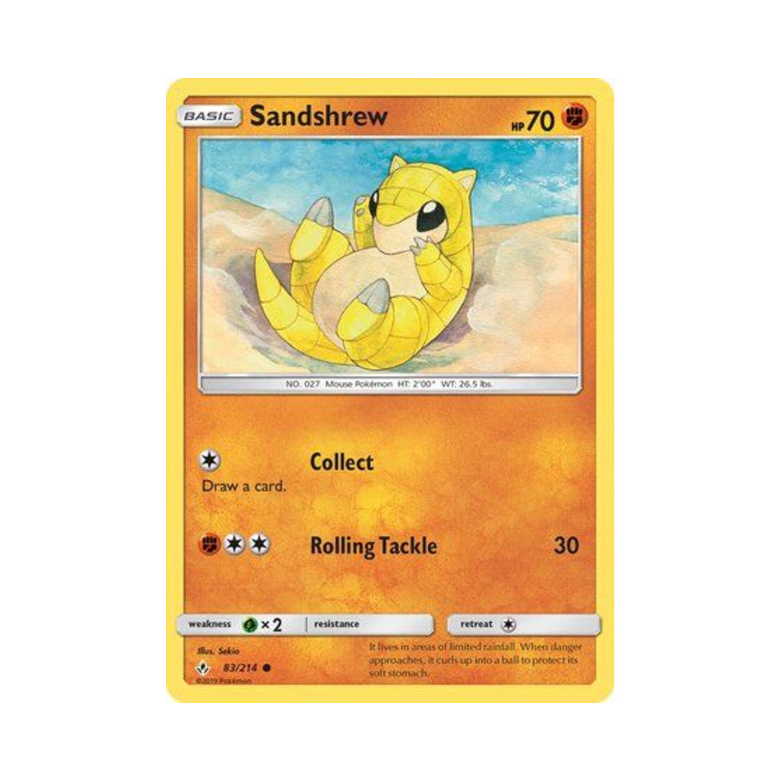 포켓몬 TCG 모래두지 C 언브로큰 본즈 (영문판)(Pokemon TCG Sandshrew C Unbroken Bonds (English Ver.)) - 1
