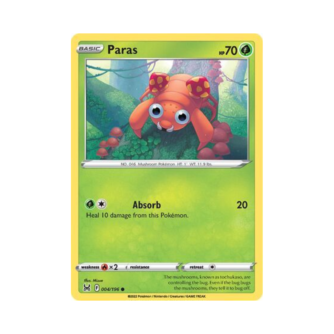포켓몬 TCG 파라스 C 로스트 오리진 (영문판)(Pokemon TCG Paras C Lost Origin (English Ver.))