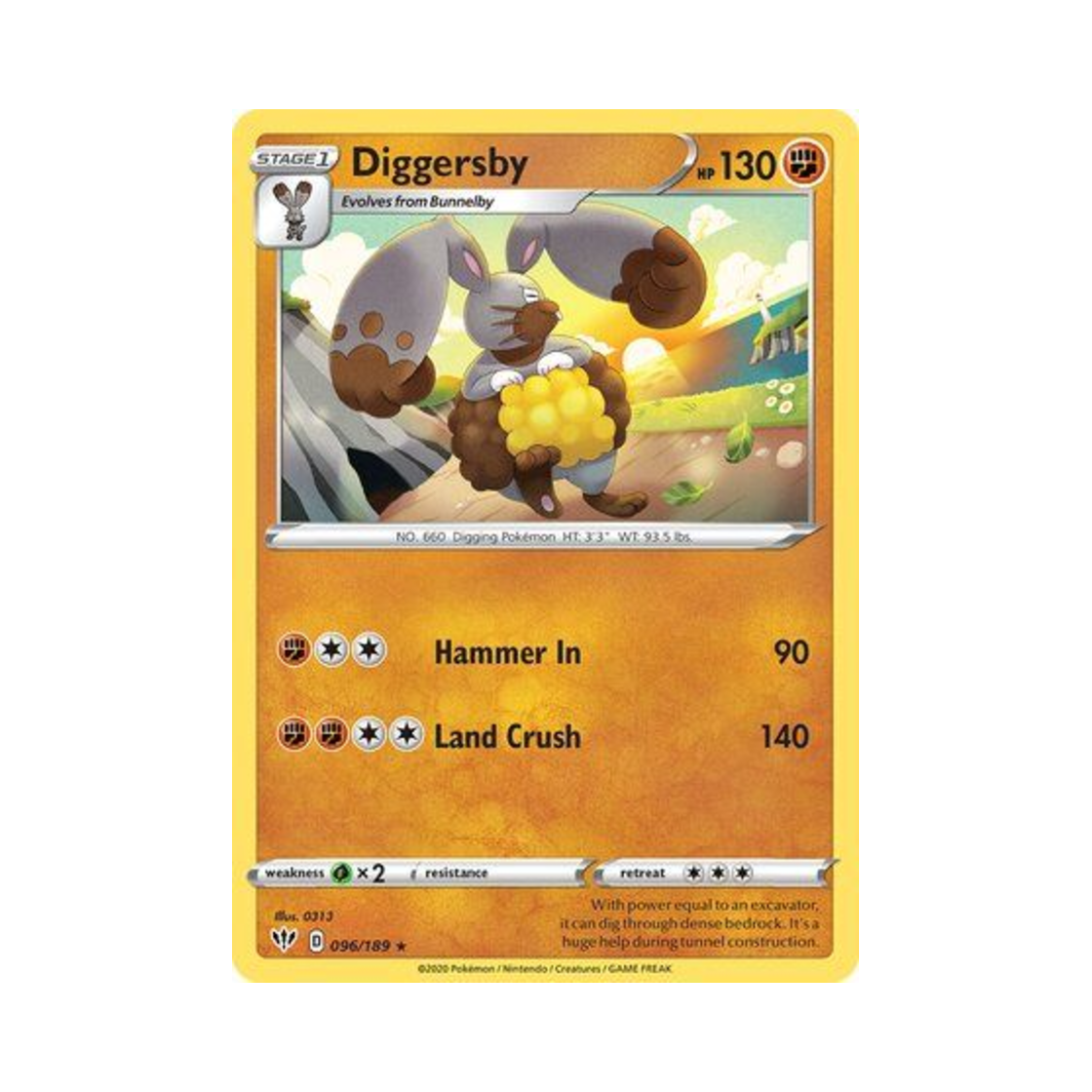 포켓몬 TCG 파르토 R 다크니스 어블레이즈 (영문판)(Pokemon TCG Diggersby R Darkness Ablaze (English Ver.)) - 1