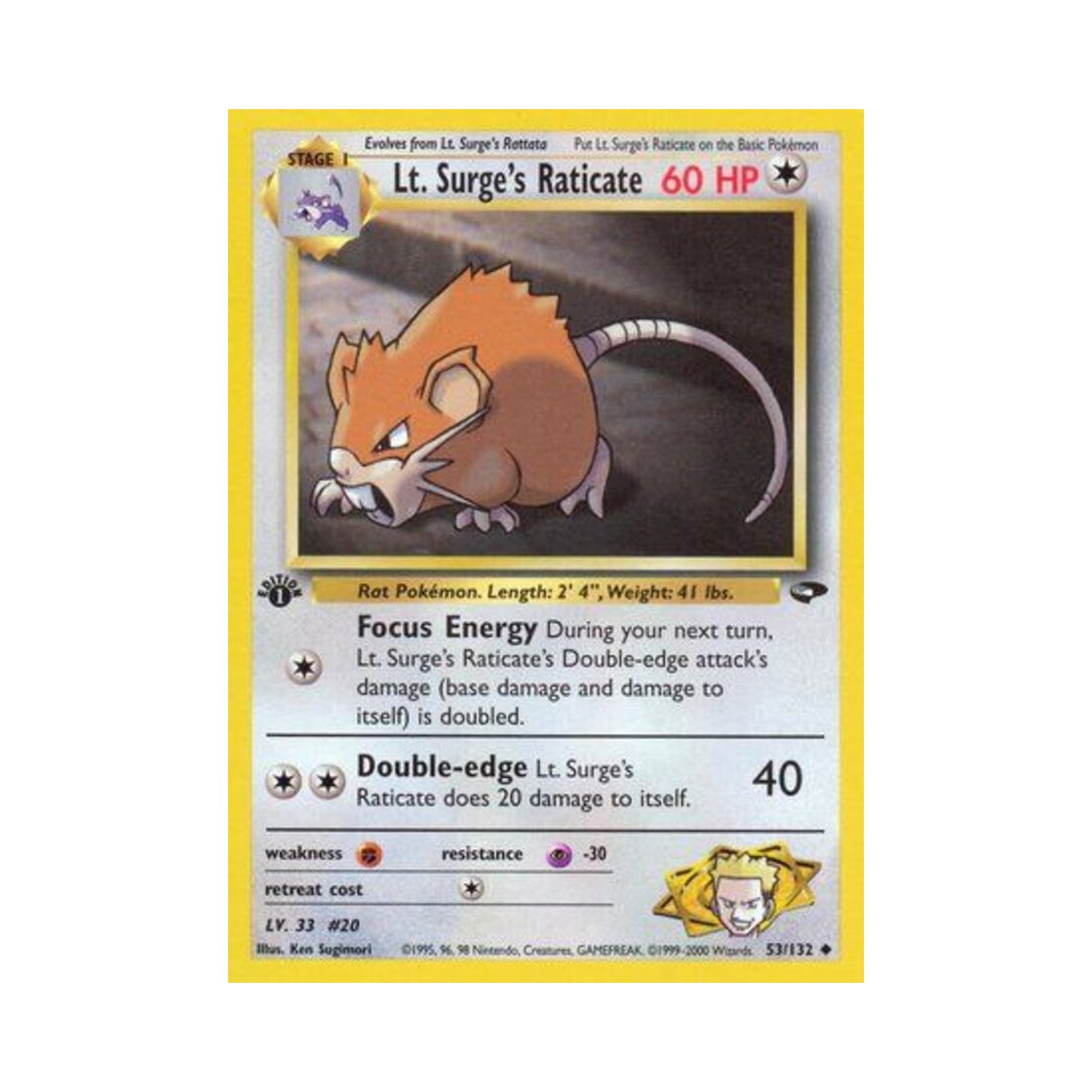 포켓몬 TCG 마티스의 레트라 U 짐 첼린지 (영문판)(Pokemon TCG Lt. Surge's Raticate U Gym Challenge (English Ver.)) - 1
