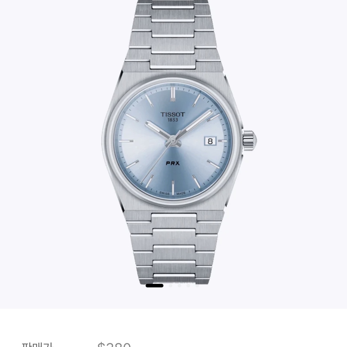 Tissot PRX 35mm Quartz Steel Light Blue 착용 스타일 - 2