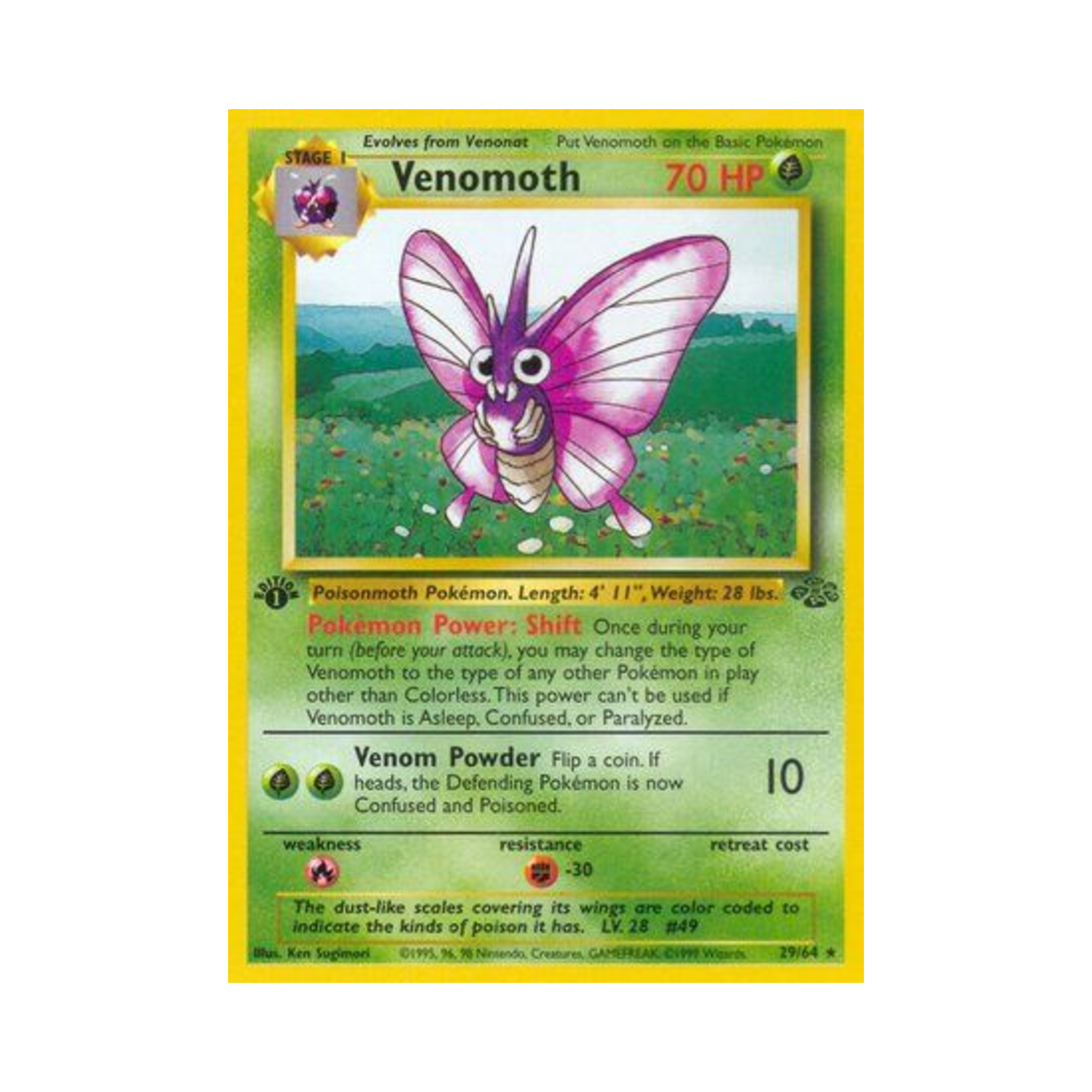 포켓몬 TCG 도나리 R 정글 (영문판)(Pokemon TCG Venomoth R Jungle (English Ver.))